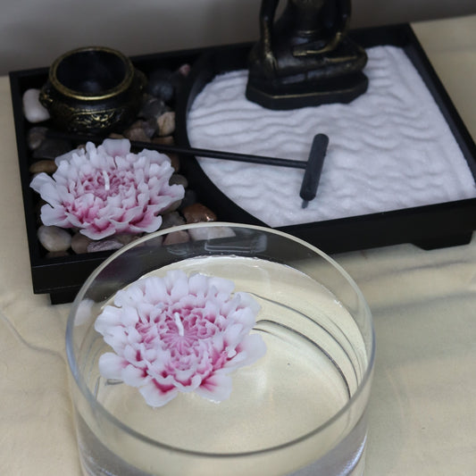 Flower Candle Gift Box Black - Maroon