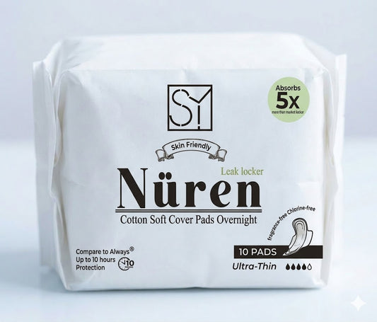 Nuren Organic Cotton Night Pads 10 - Extra Length