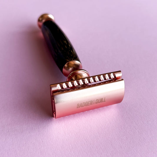 B&Q 08 Rose Gold Bamboo Safety Razor