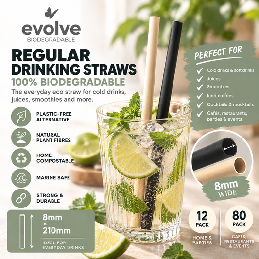 Regular Drinking Straws – 100% Biodegradable