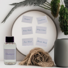 Load image into Gallery viewer, 50ml Travel Cosmetics Labels - FREE! Reuse the 50ml concentrate bottles