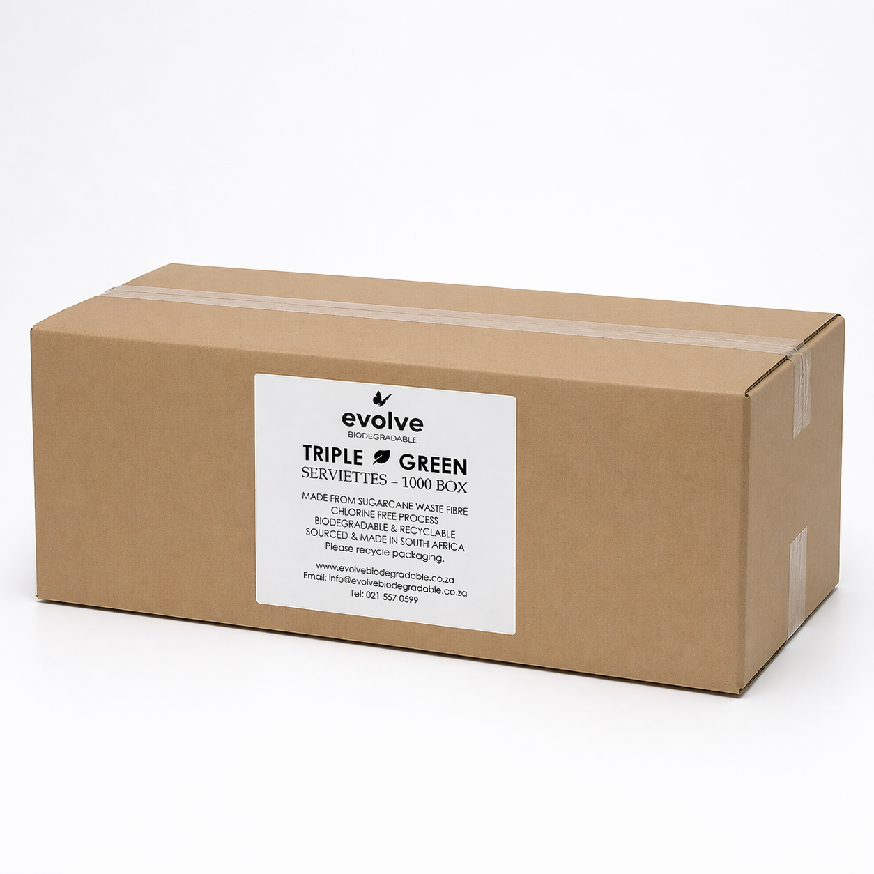 Triple Green Serviettes - Sugarcane - 1 Ply - 1000