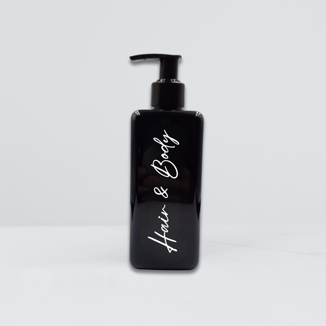 Empty Refillable Dispenser Bottles - Black Gloss - 300ml