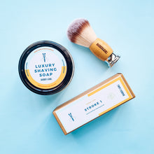 Load image into Gallery viewer, B&amp;Q Luxury Shaving Soap &amp; Brush Combo
