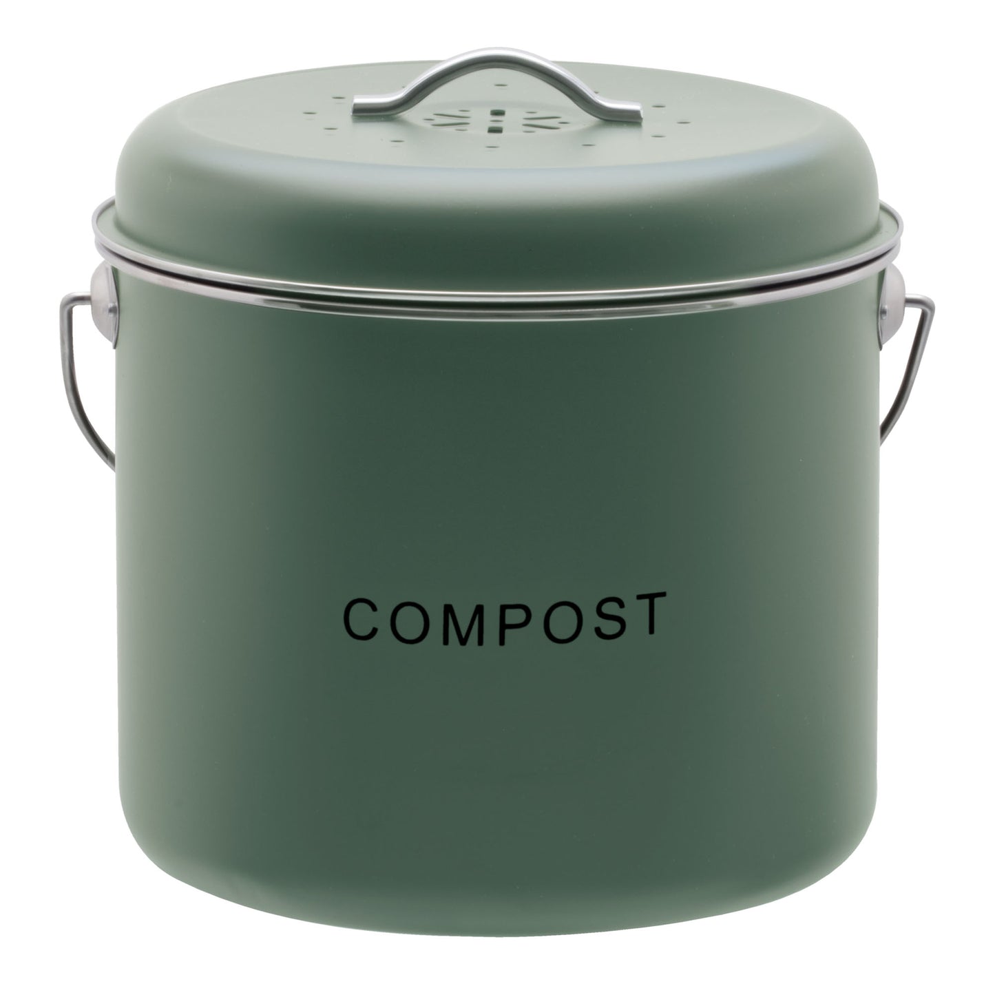 Kitchen Compost Bin - 6L - Green, Black & Off White
