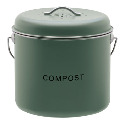 Kitchen Compost Bin - 6L - Green, Black & Off White