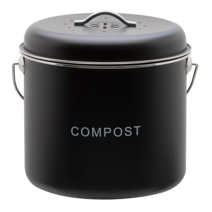 Kitchen Compost Bin - 6L - Green, Black & Off White
