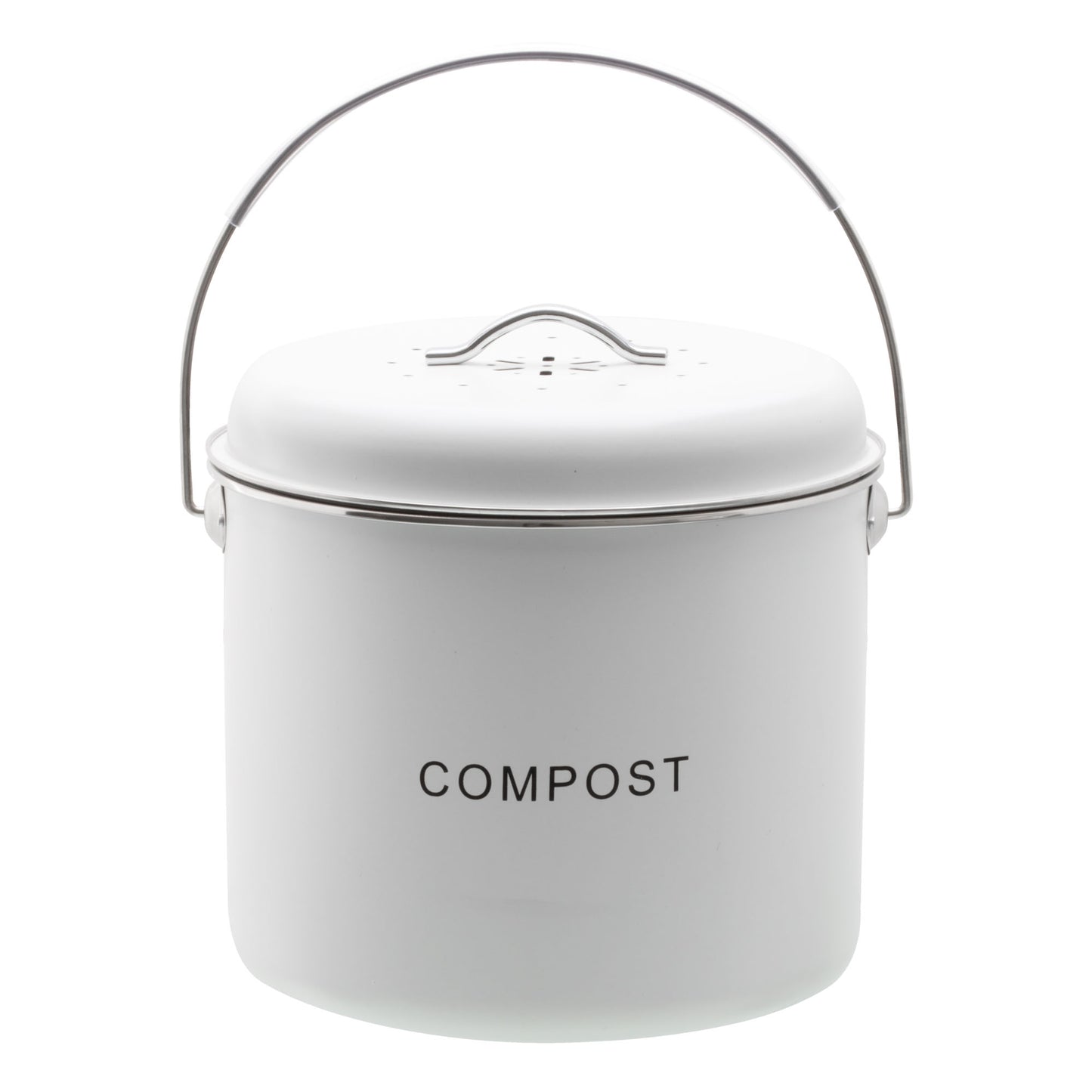 Kitchen Compost Bin - 6L - Green, Black & Off White