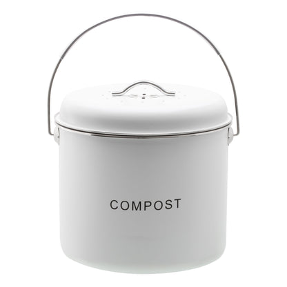 Kitchen Compost Bin - 6L - Green, Black & Off White