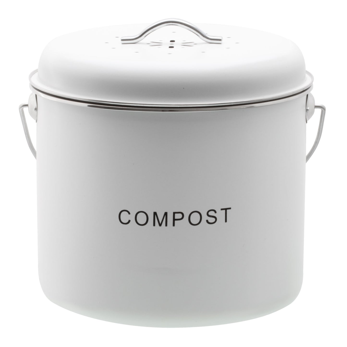 Kitchen Compost Bin - 6L - Green, Black & Off White