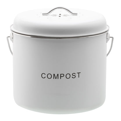Kitchen Compost Bin - 6L - Green, Black & Off White