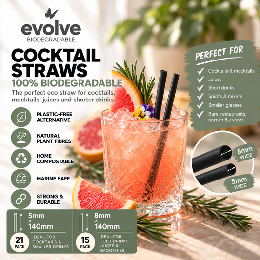 Cocktail Straws – 100% Biodegradable
