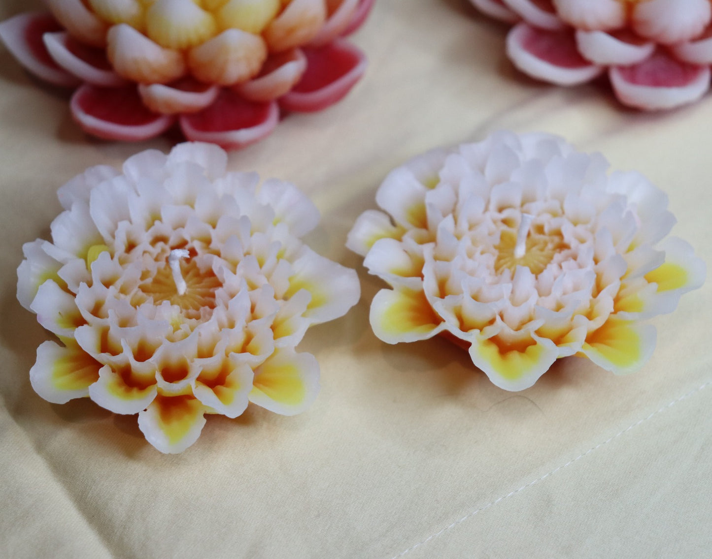 Flower Candle Gift Box Black - Peach