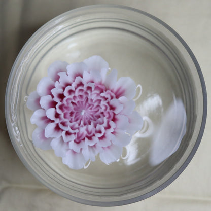 Flower Candle Gift Box Natural - Blue & Dark Blue