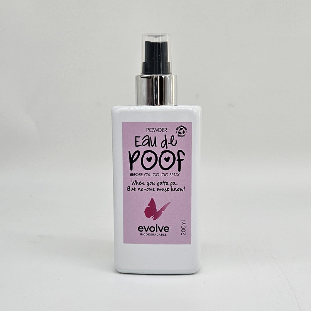 Evolve Eau de Poof 200ml - Powder - BEFORE YOU GO LOO SPRAY