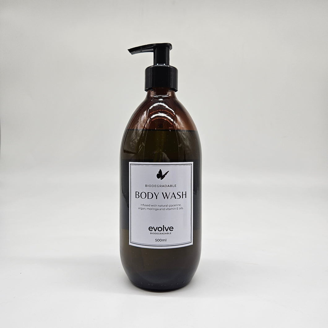 Evolve Body Wash 500ml - Amber Glass & Amber Plastic