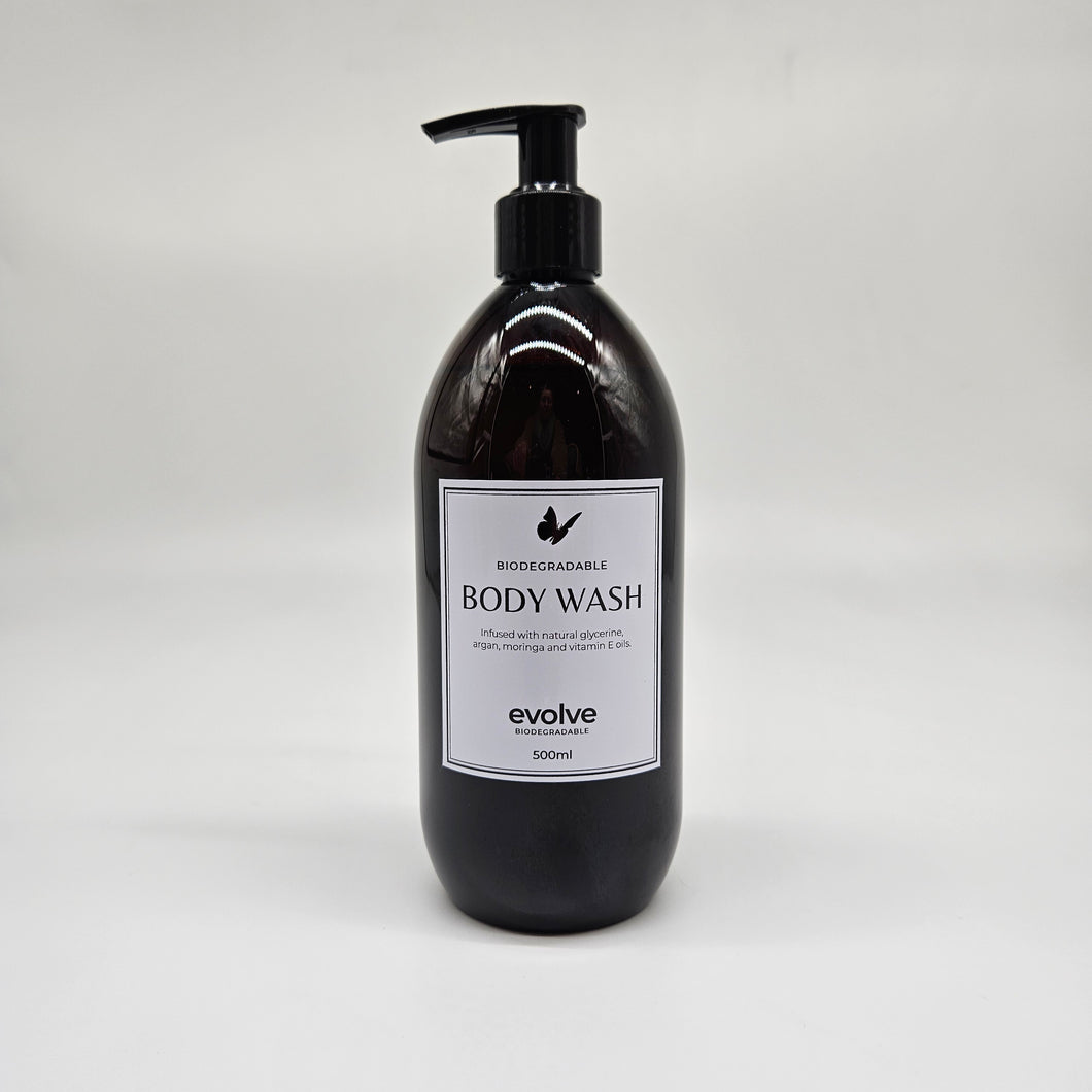 Evolve Body Wash 500ml - Amber Glass & Amber Plastic