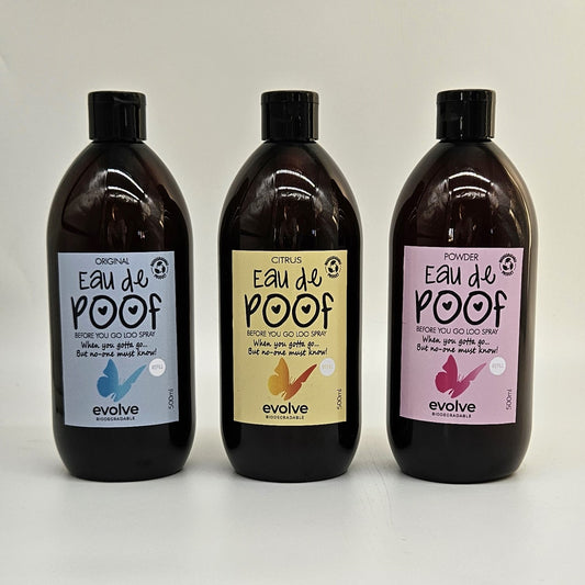 Evolve Eau de Poof 500ml Refill - Citrus, Powder & Original