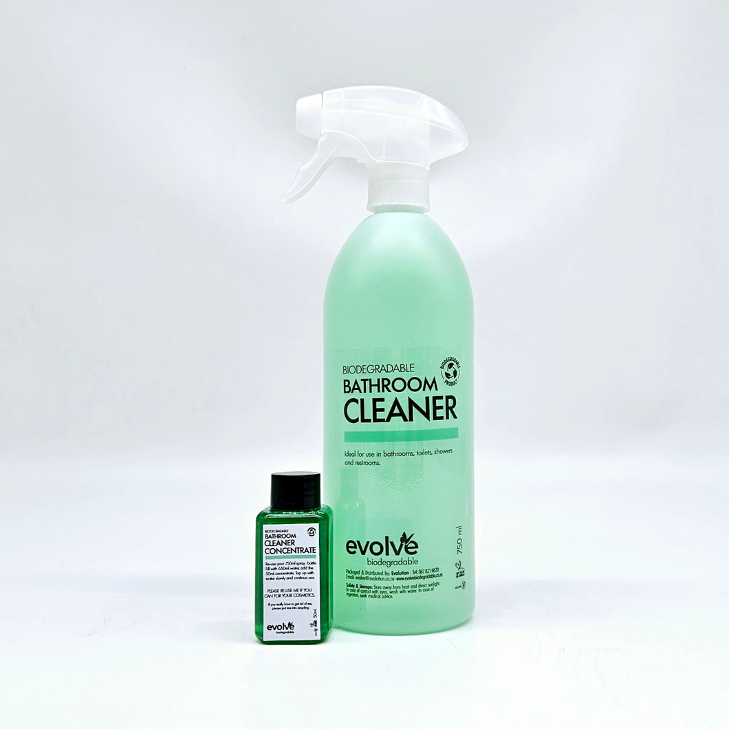 Evolve Bathroom Cleaner 750ml Spray & Concentrate Combo