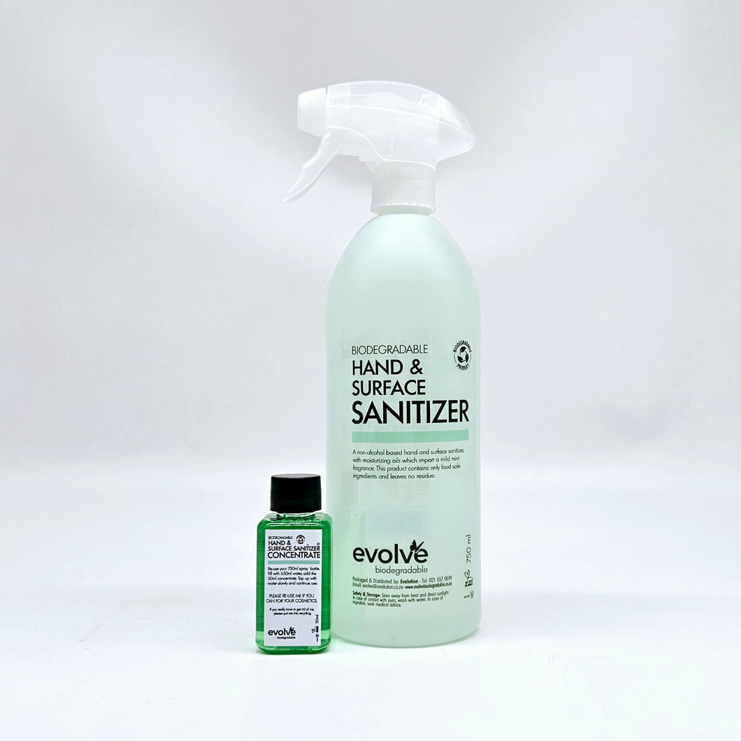 Evolve Hand & Surface Sanitizer 750ml Spray & Concentrate Combo Deal