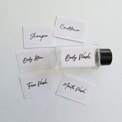 50ml Travel Cosmetics Labels - FREE! Reuse the 50ml concentrate bottles
