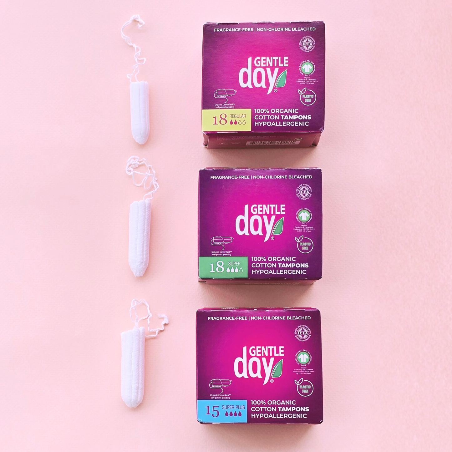 Gentle Day Organic Cotton Tampons - Regular & Super 18