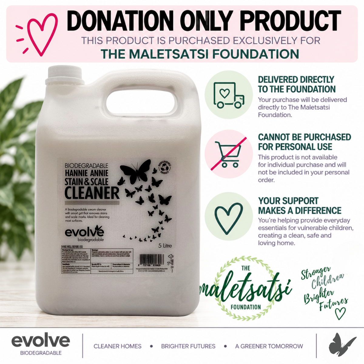 Evolve 5L Hannie Annie Stain & Scale Cleaner - Maletsatsi Foundation