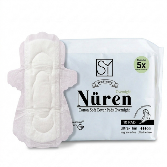 Nuren Organic Cotton Night Pads 10 - Extra Length