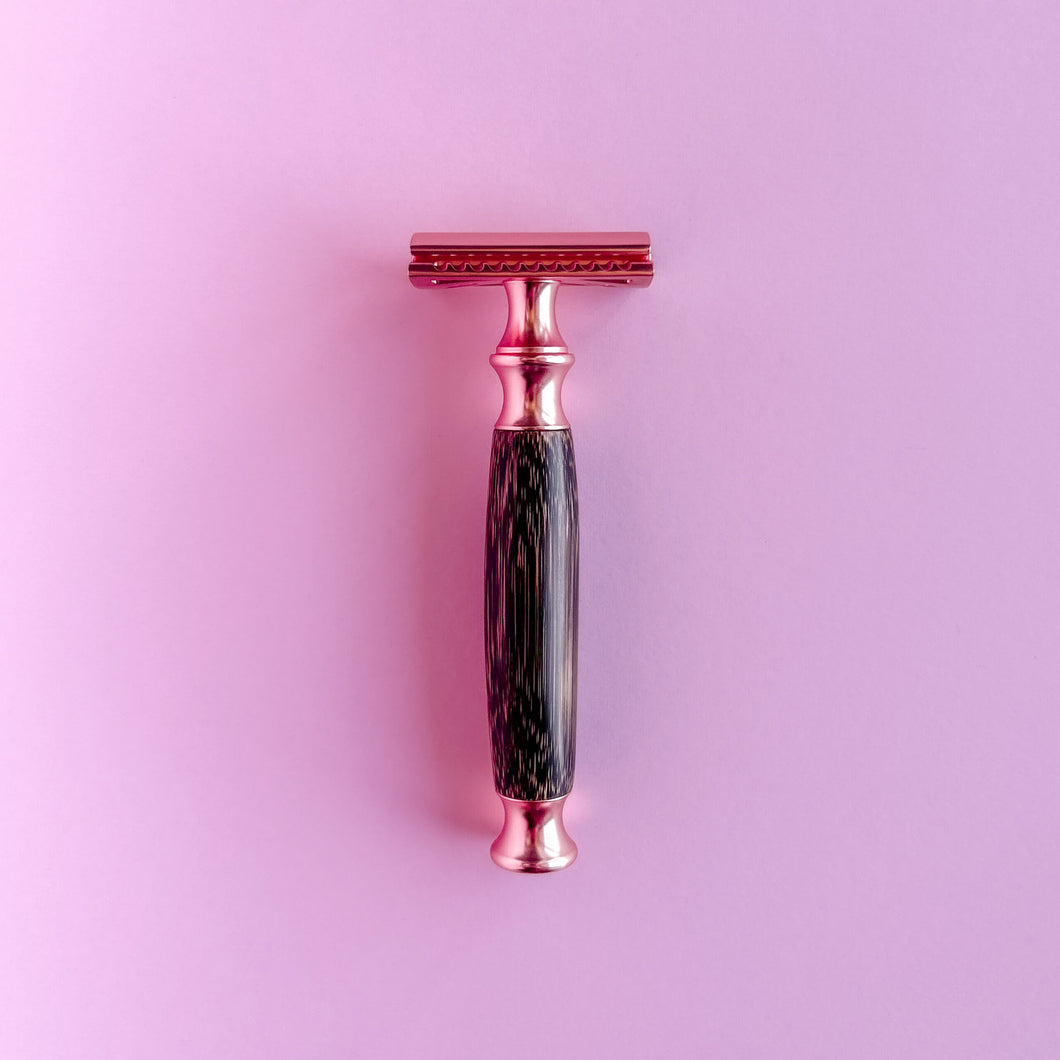 B&Q 08 Rose Gold Bamboo Safety Razor