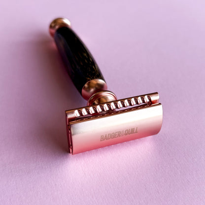 B&Q 08 Rose Gold Bamboo Safety Razor
