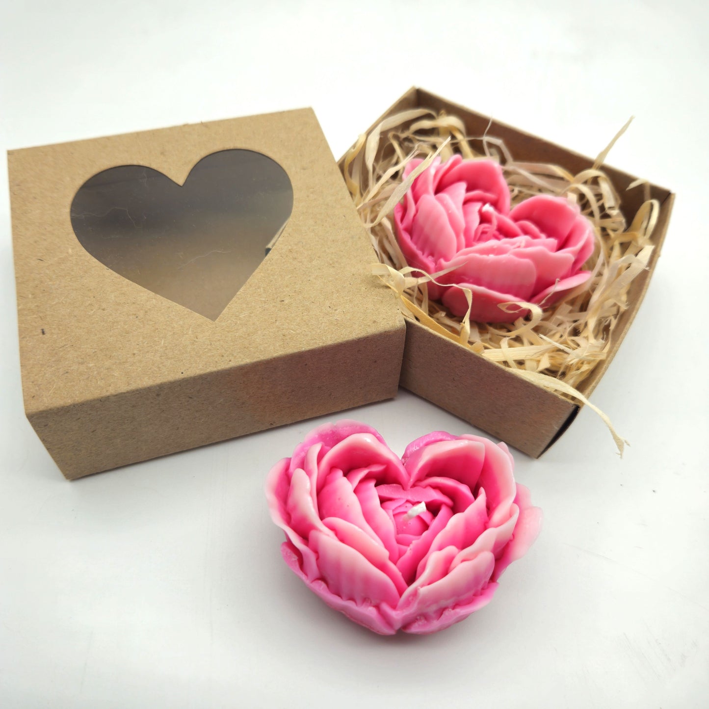 Evolve Soy Wax Pink Heart Rose - Vanilla