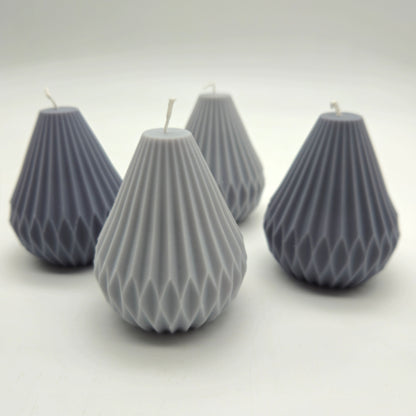 Evolve Soy Wax Geometric Candle - Grey & Light Grey - Lemongrass