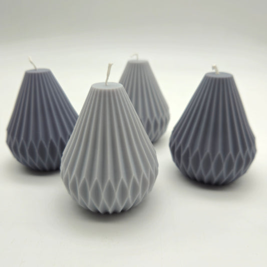 Evolve Soy Wax Geometric Candle - Grey & Light Grey - Lemongrass