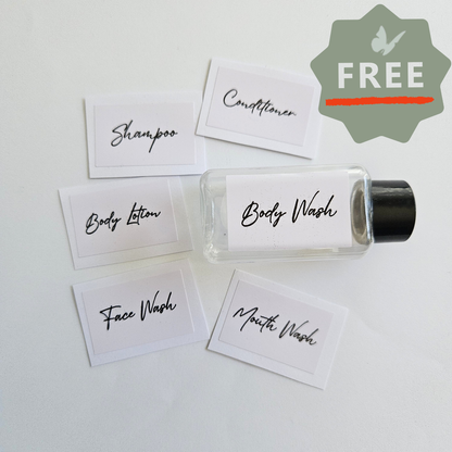 50ml Travel Cosmetics Labels - FREE! Reuse the 50ml concentrate bottles
